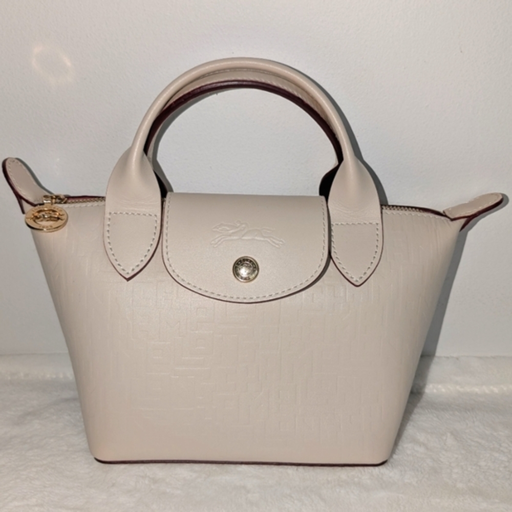 Longchamp Le Pliage Cuir XS LGP Ecru